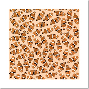 Cute Fish Clownfish Cartoon Pattern, made by EndlessEmporium Posters and Art
